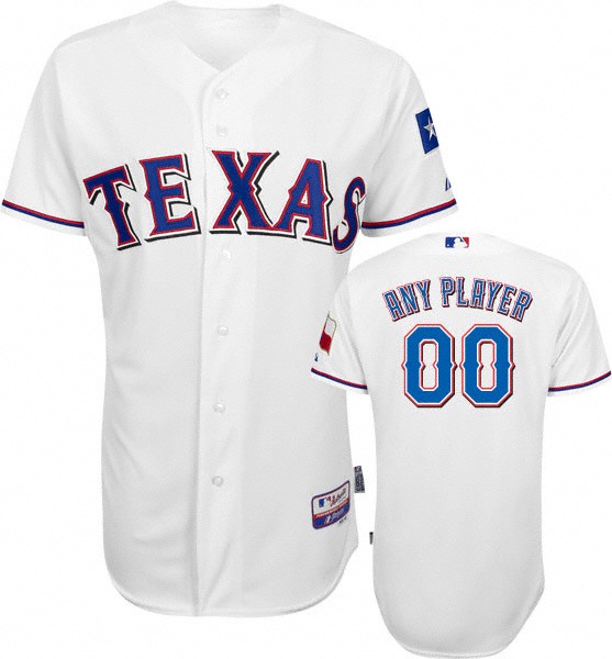 Texas Rangers Authentic Home White Baseball Jersey by Majestic with